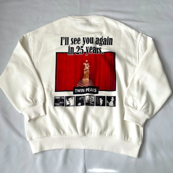 H&M NWT Women Twin Peaks Oversized Sweatshirt, Size Small - Picture 2 of 14